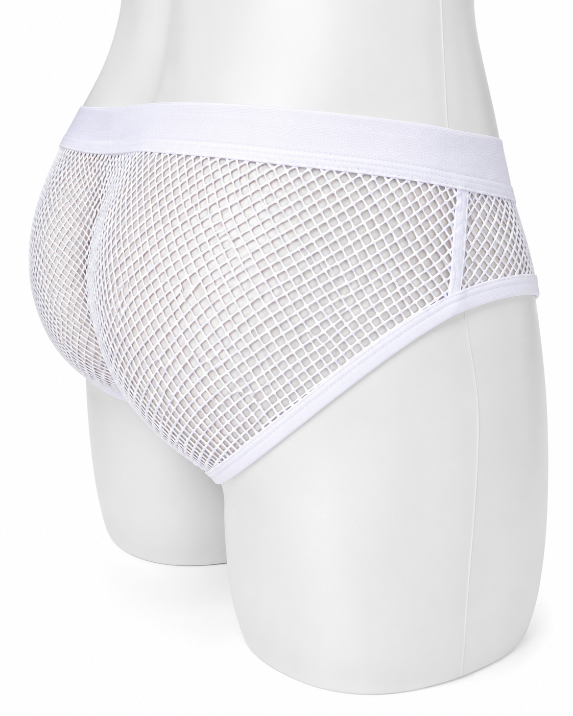Men's White Mesh Briefs