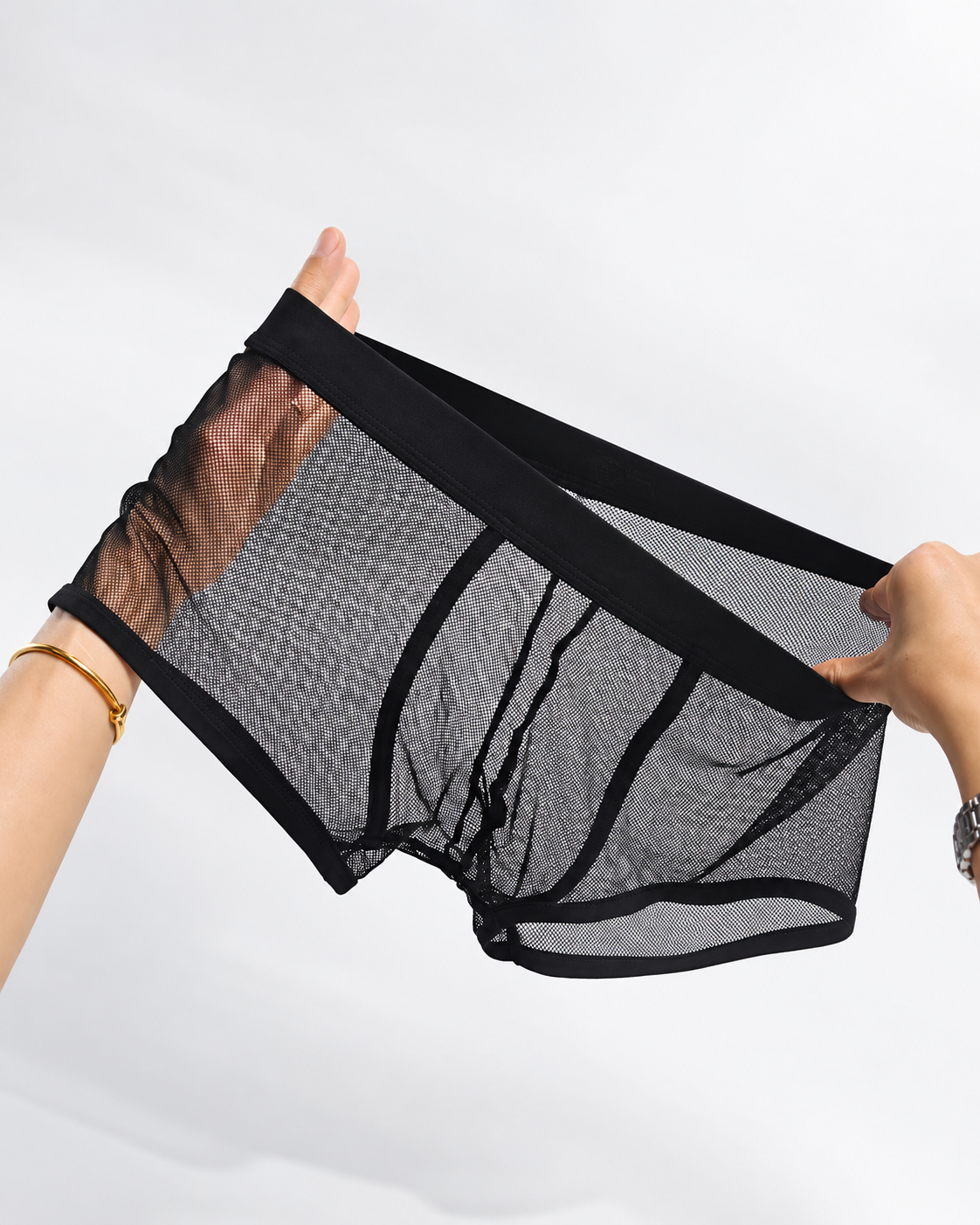 Men's Black Mesh Boxer Briefs 