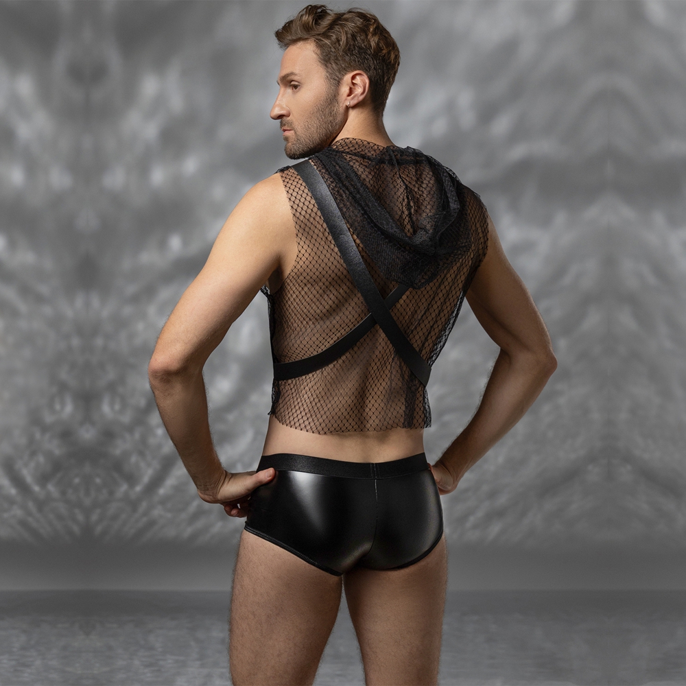 Black Fishnet Hood & Harness Set