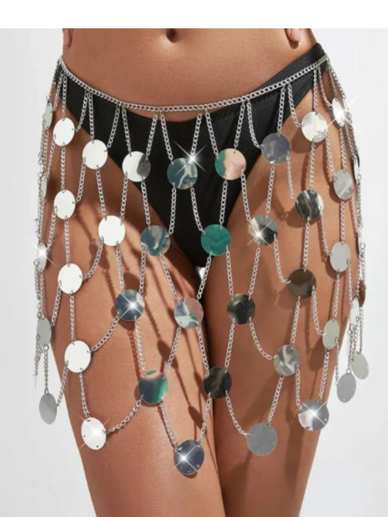 Metallic Sequin Skirt 